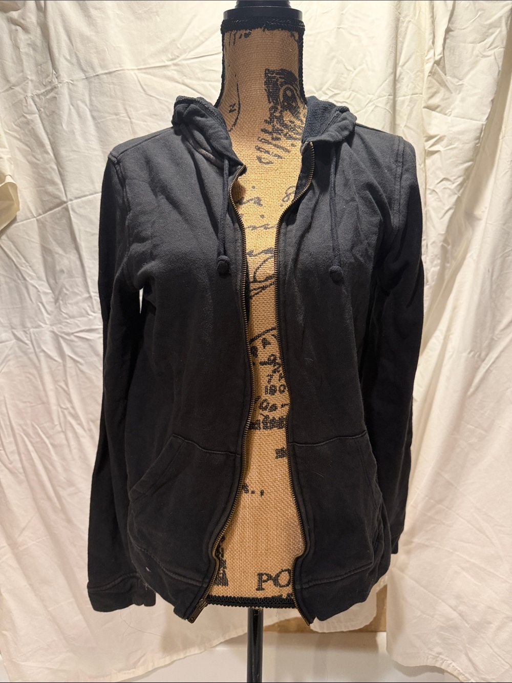 Universal Thread Black Zip-Up Hooded Jacket